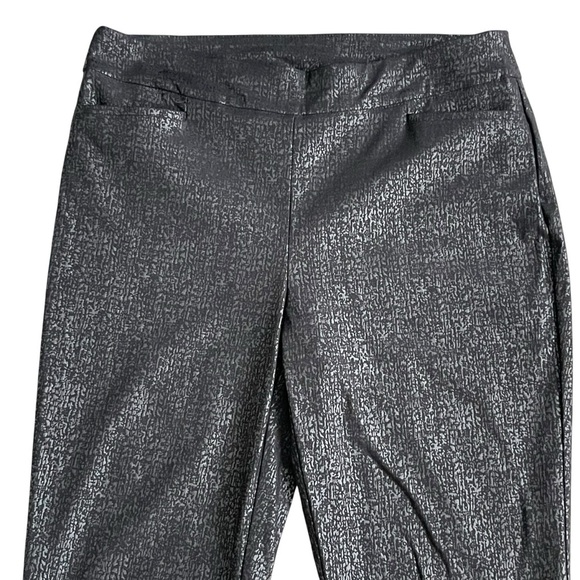 Chico’s Brigitte Sliming Pull On Pants Women’s Size 1.5 US 10 Black Ankle Shiny - Picture 5 of 12